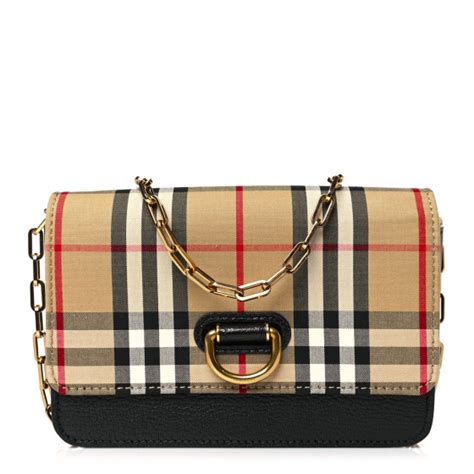 BURBERRY Calfskin Vintage Check Mini Hayes D